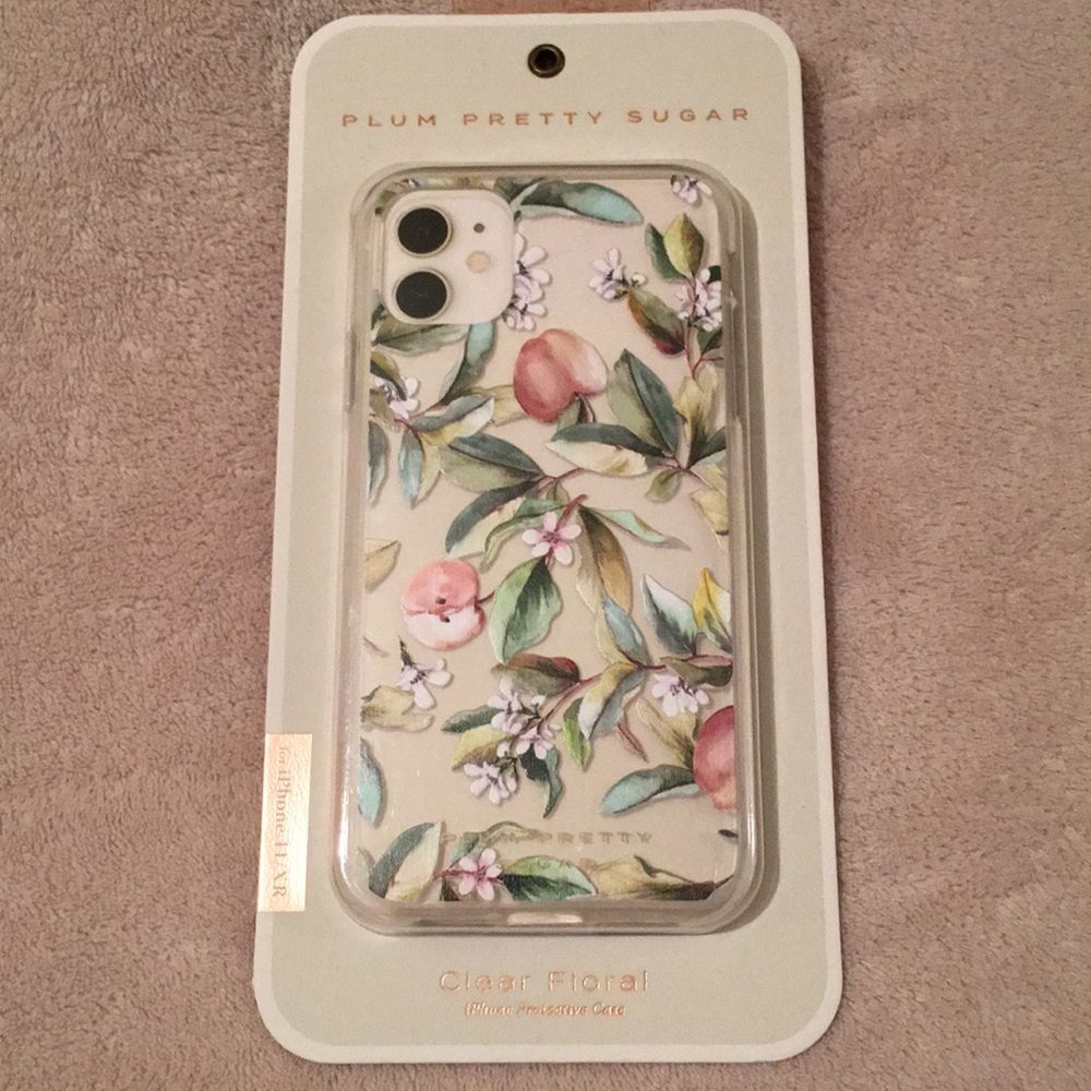 Plum Pretty Sugar Phone Case Cover clear floralNWT
